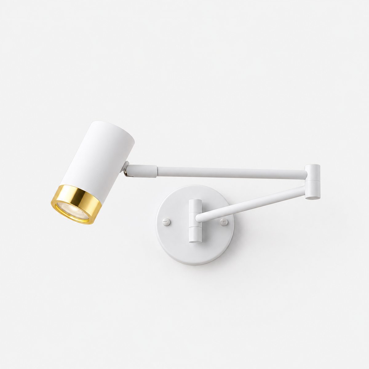 Arandela de Parede Articulada Branca | GU10 e Dourado