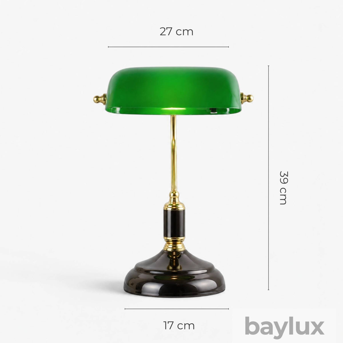 Medidas da Luminária de Mesa Metalizada Vintage