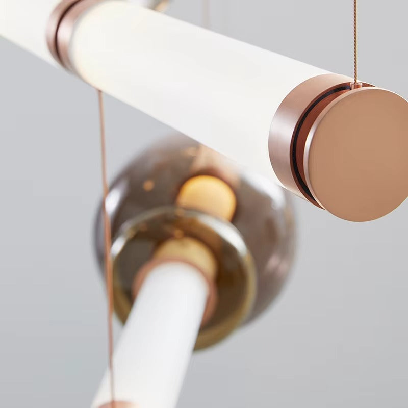 Luminária Pendente LED Dourada Lux 100 cm