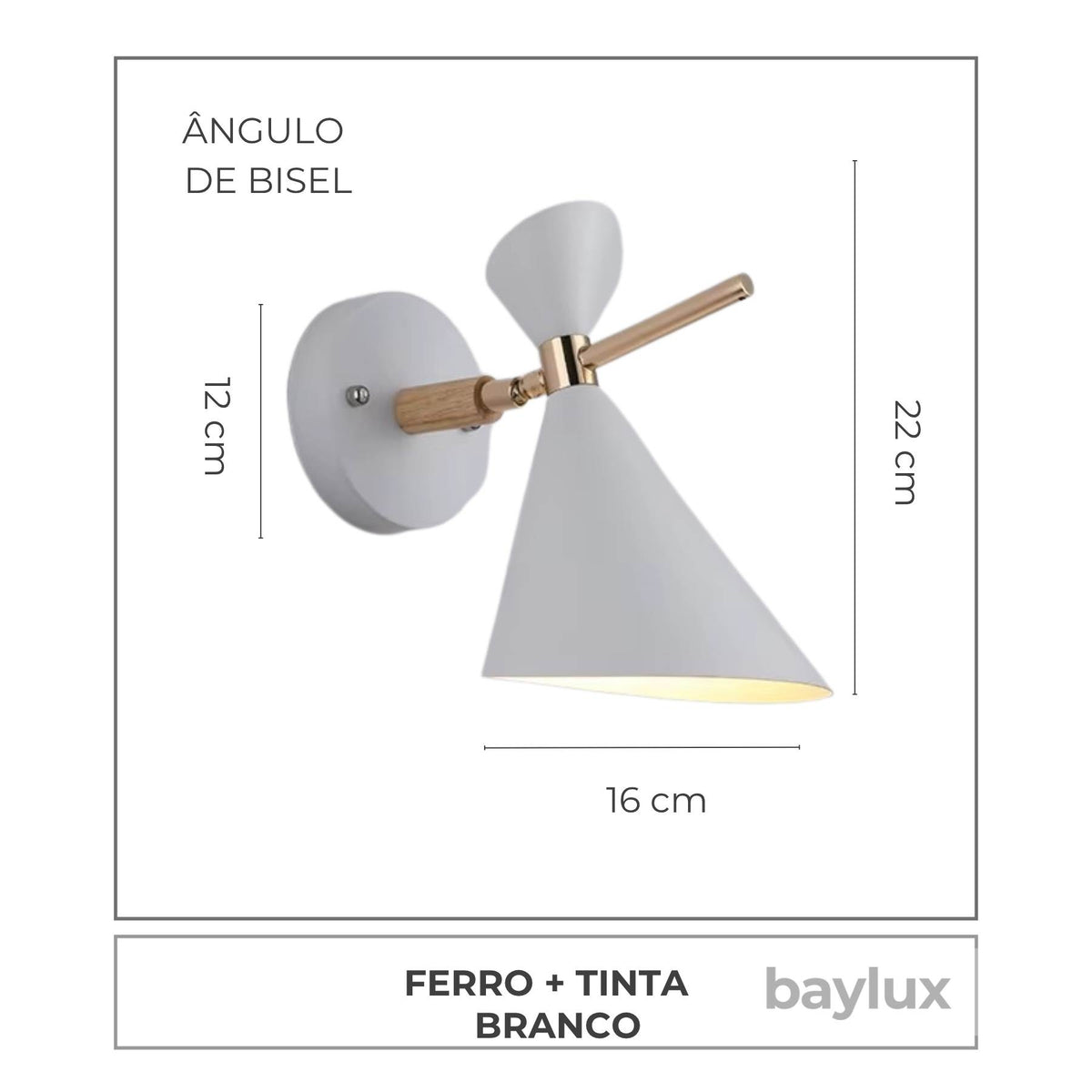 Medidas da Arandela de Parede Cone