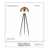 Luminária de Chão Nordic Tripé | Design Escandinavo Contemporâneo