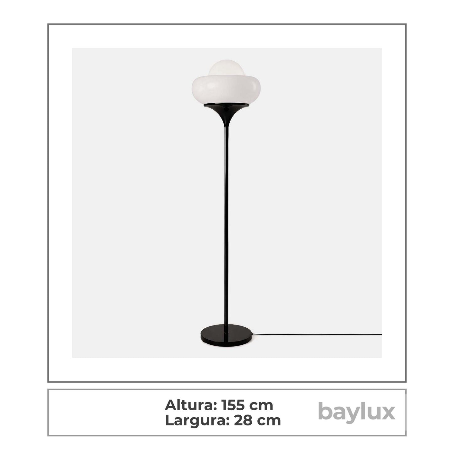 Luminária de Chão Bauhaus | Design Futurista em Vidro e Metal