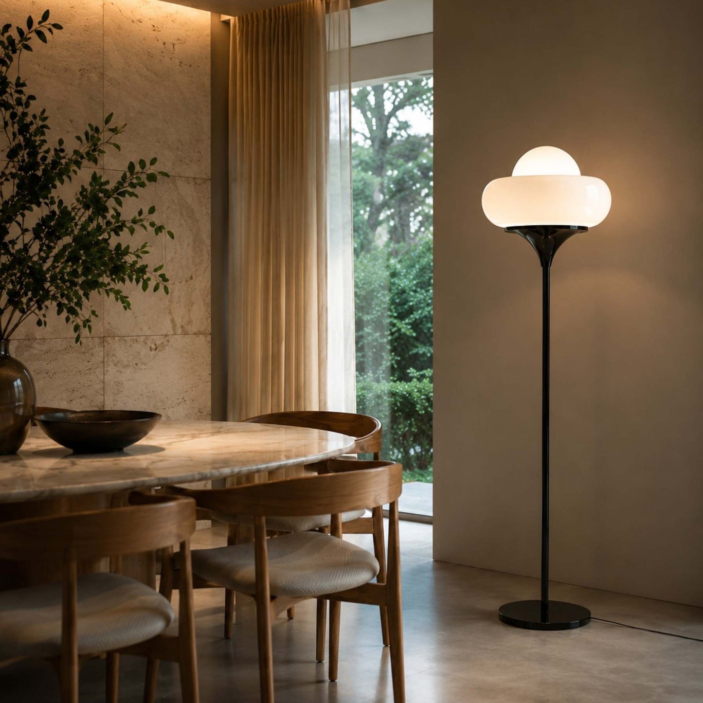 Luminária de Chão Bauhaus | Design Futurista em Vidro e Metal