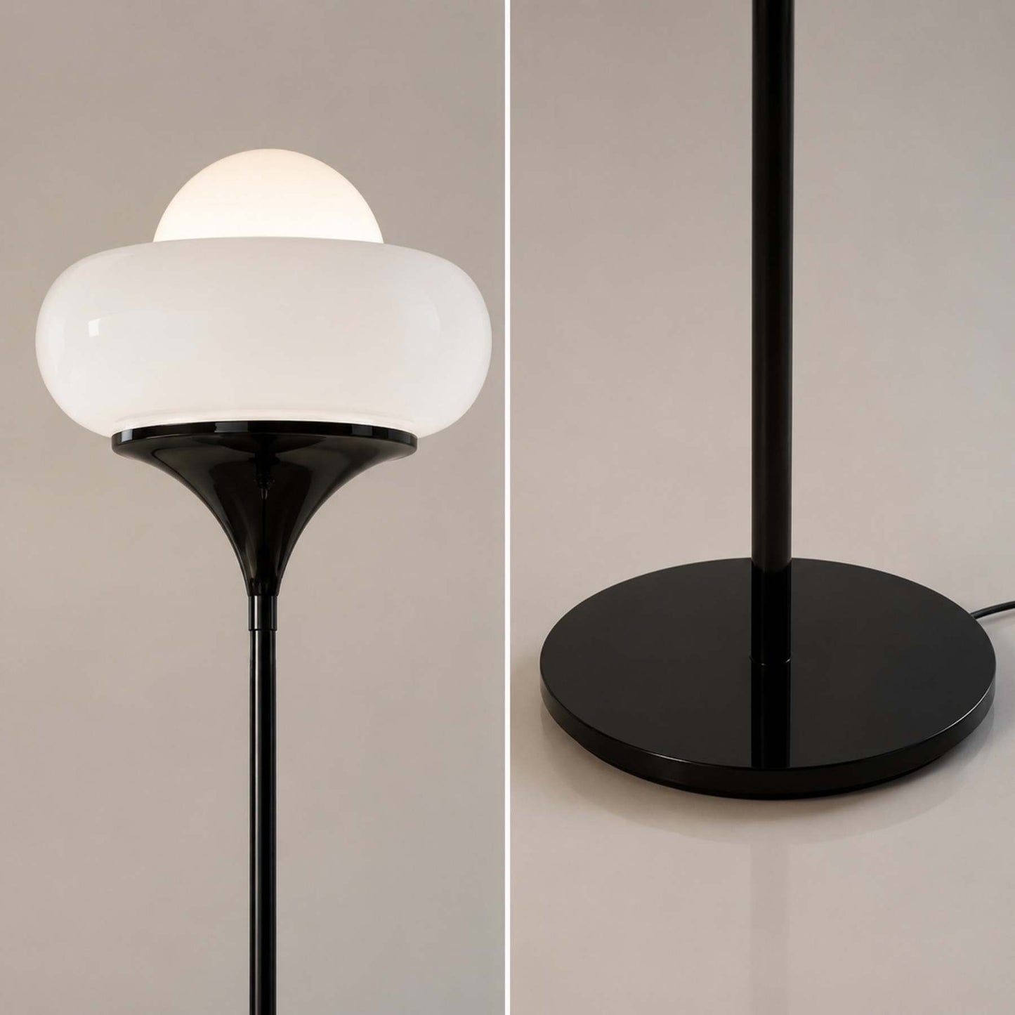 Luminária de Chão Bauhaus | Design Futurista em Vidro e Metal