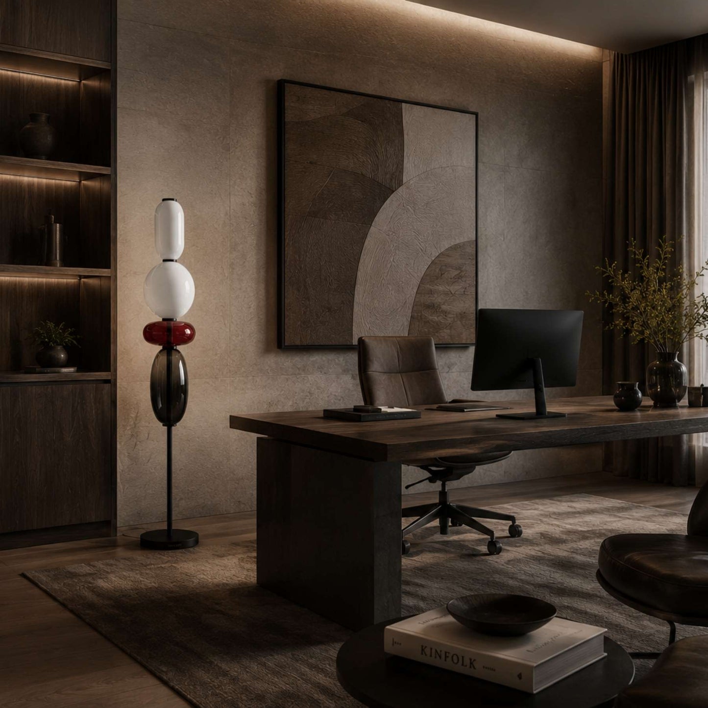 Luminária de Chão Verona | Design Escultural em Vidro Colorido
