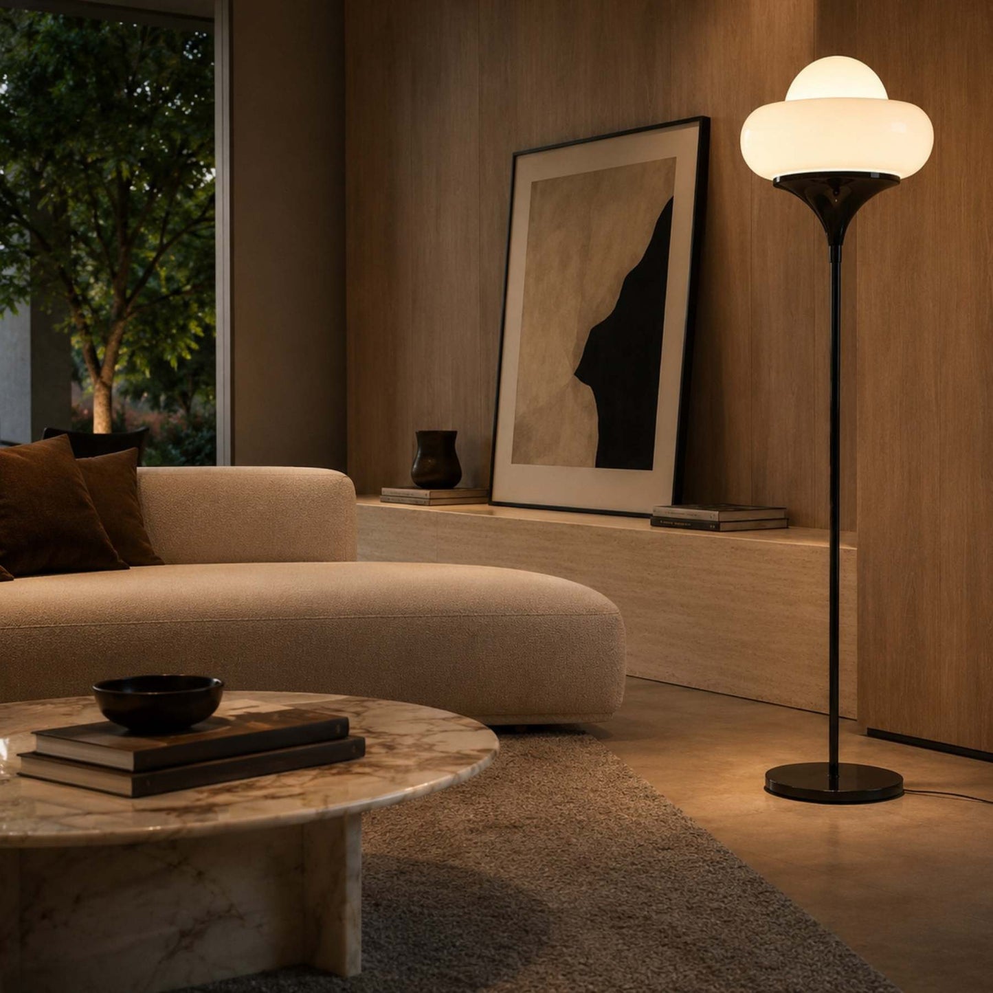 Luminária de Chão Bauhaus | Design Futurista em Vidro e Metal
