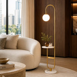 Luminária de Chão Bella com Mesa Lateral | Design Funcional e Sofisticado