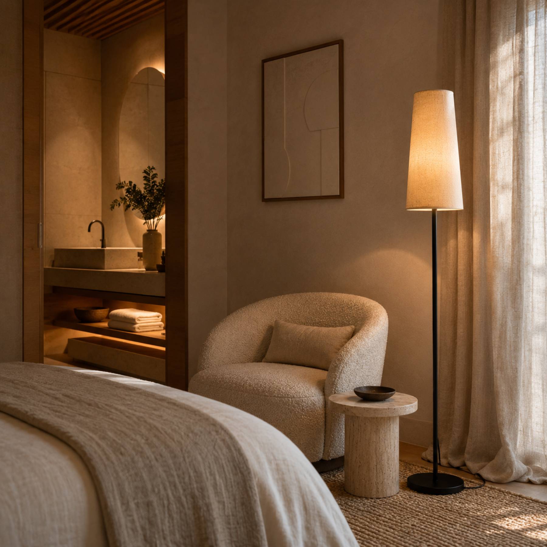 Luminária de Chão Siena em ambiente contemporâneo