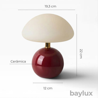 Luminária de Mesa Cogumelo Bordô