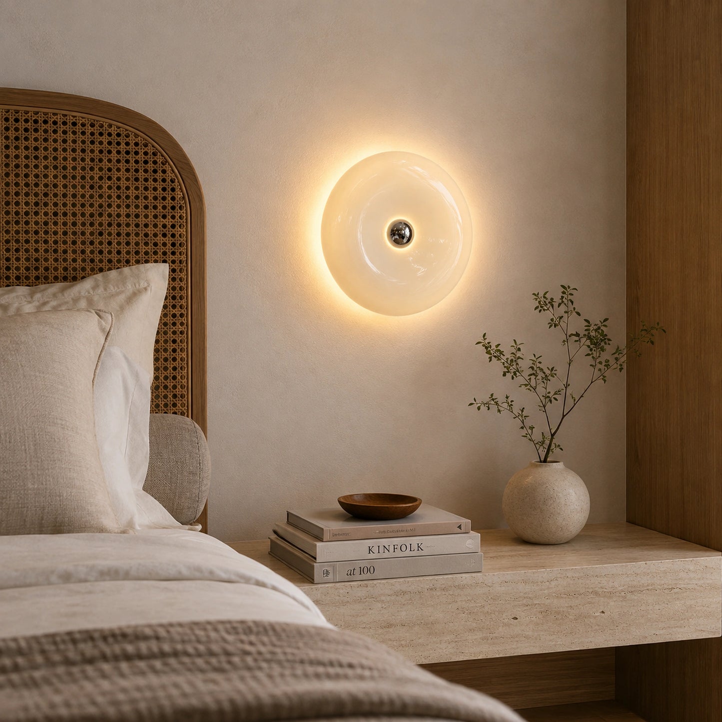 Luminária de parede para quarto Arandela Retrô em vidro branco