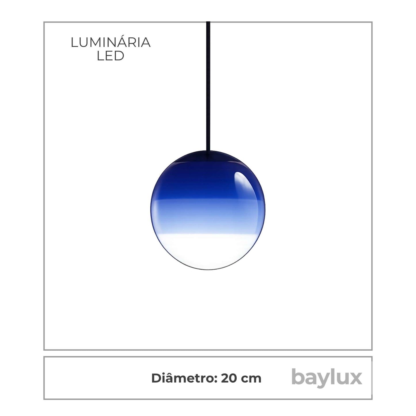 Luminária de Teto Pendente Azul Ori | Design Retrô Colorido