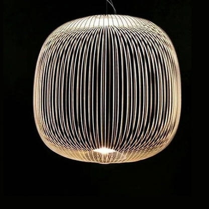 Luminária de Teto Pendente de Metal Branca Orbe