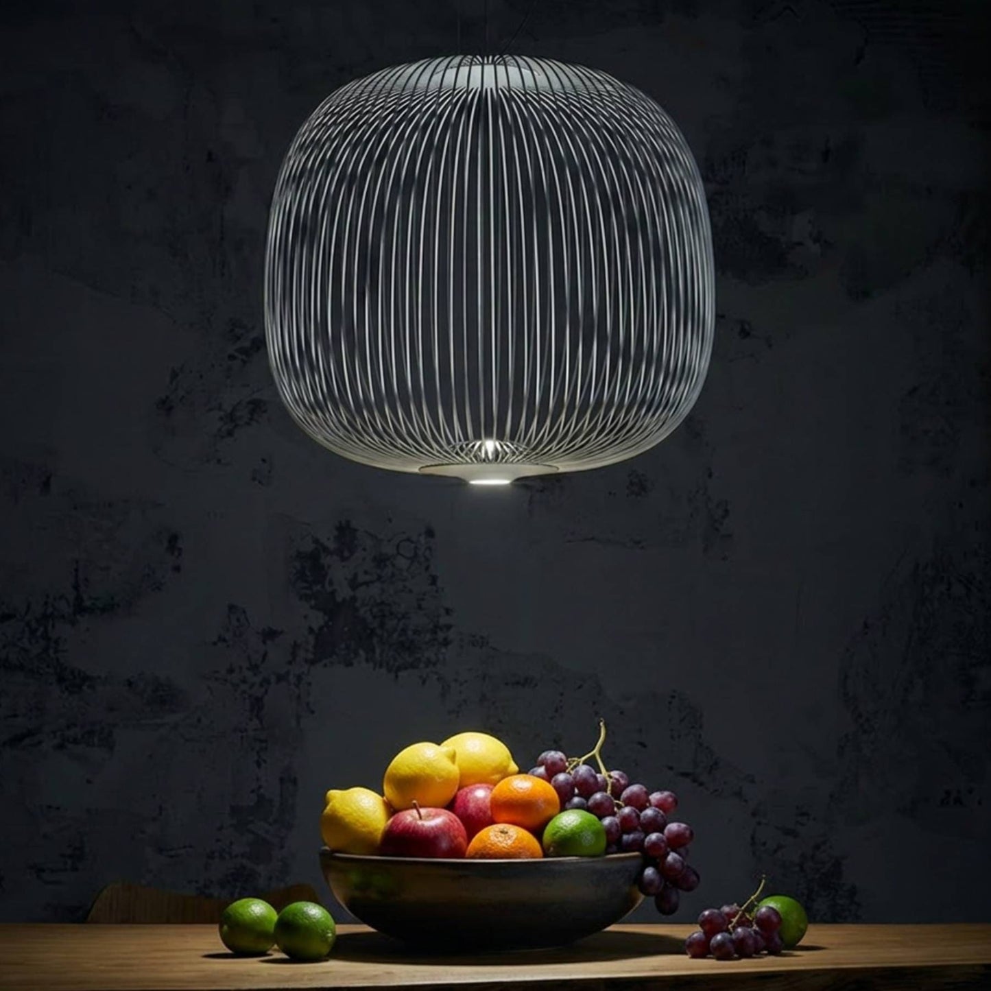 Luminária de Teto Pendente de Metal Branca Orbe