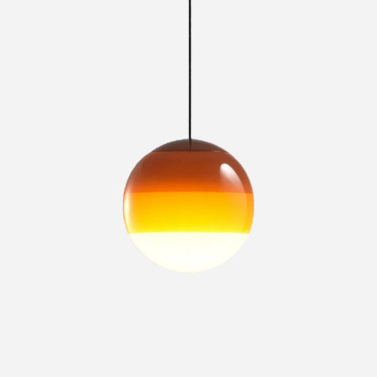Luminária Pendente Ori Amarela | Vidro Degradê e Luz Quente