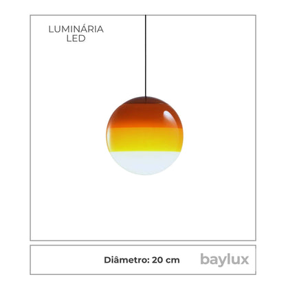 Luminária de Teto Pendente LED Amarelo Ori