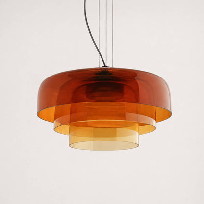 Luminária de Teto Pendente LED Camadas de Vidro Laranja Vitre