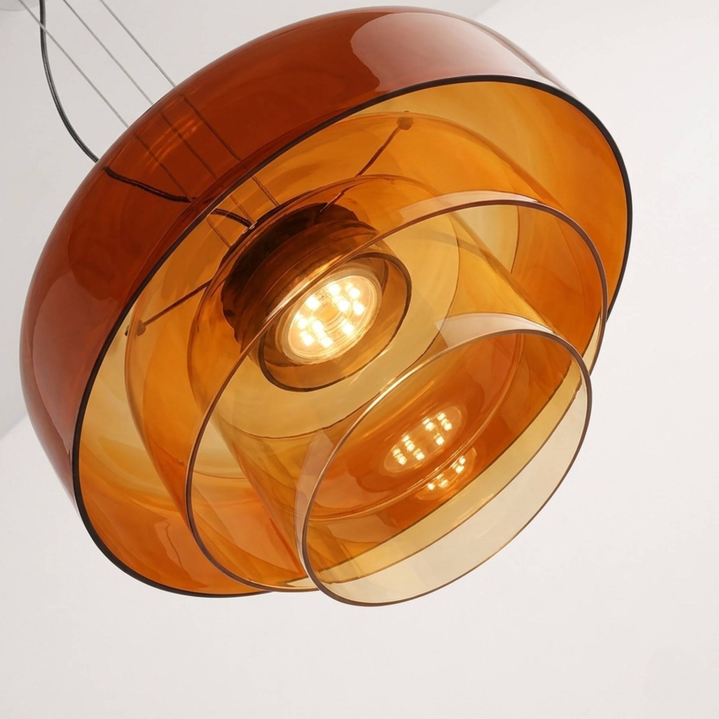 Luminária de Teto Pendente LED Camadas de Vidro Laranja Vitre