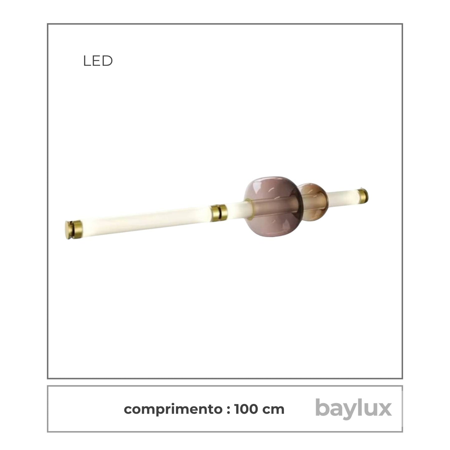 Luminária de Teto Pendente LED Vidro Metal Lux
