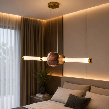 Luminária de Teto Pendente LED Vidro Metal Lux
